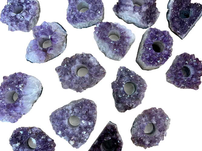 Amethyst Cluster Candle Holder