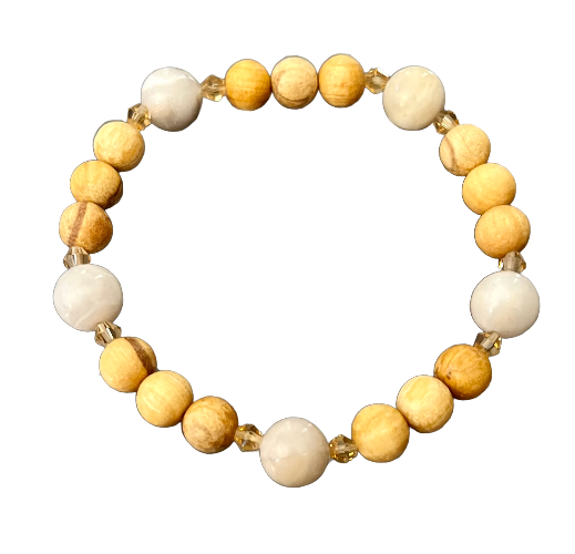 Moonstone and Palo Santo Bracelet