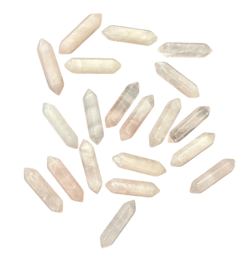Double Terminated rose Quartz Points 