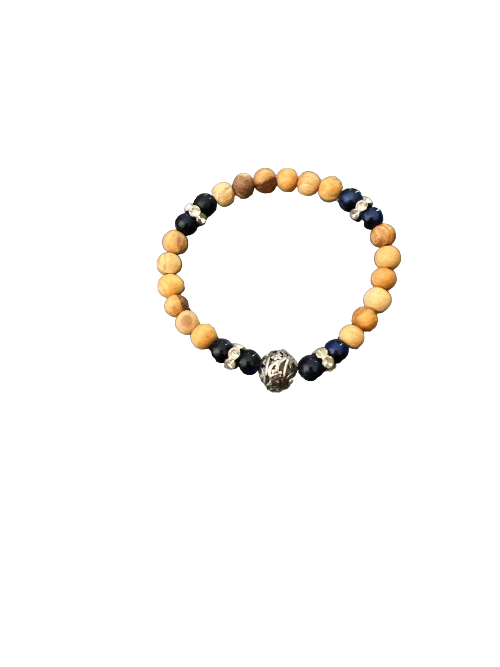 Palo Santo and Blue Tiger Eye 6MM Bracelet
