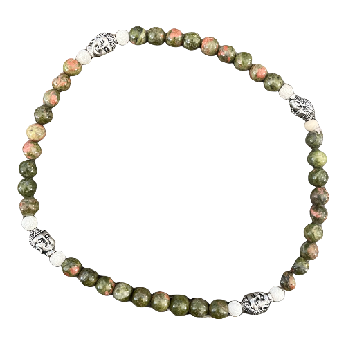 unakite and buddha necklace