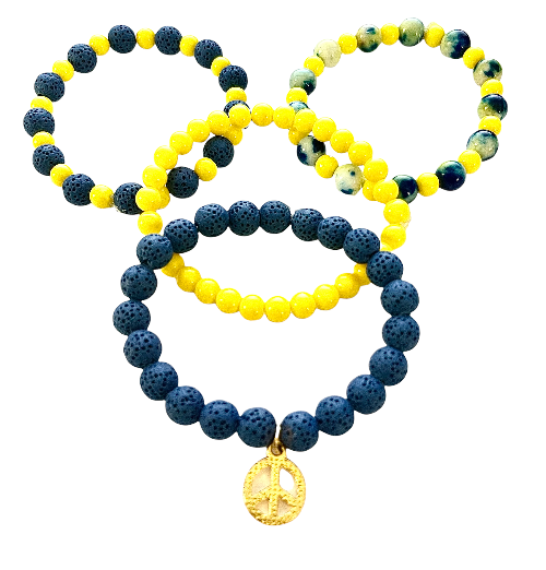reiki infused world peace bracelets. set of four