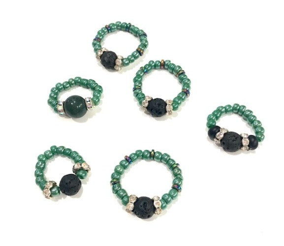 Lava Bead Elastic Ring