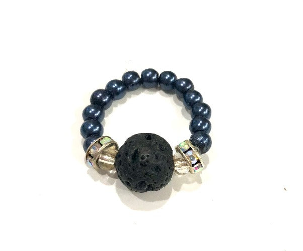 Lava Bead Elastic Ring