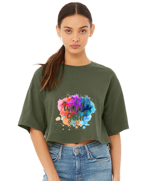 womens jersey cropped tee