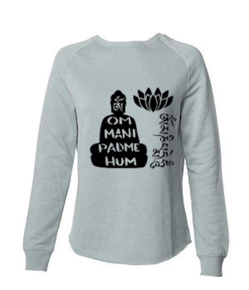 Om Mani Padme Om Women's California Wave Wash Crew