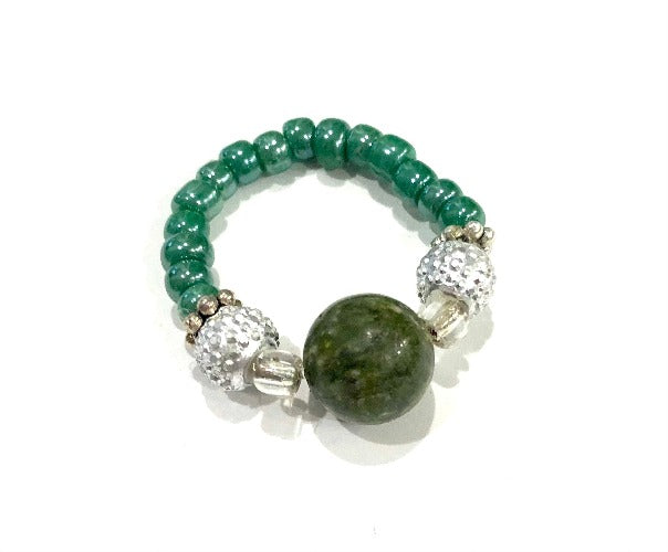 Rainforest Jasper Beaded Ring