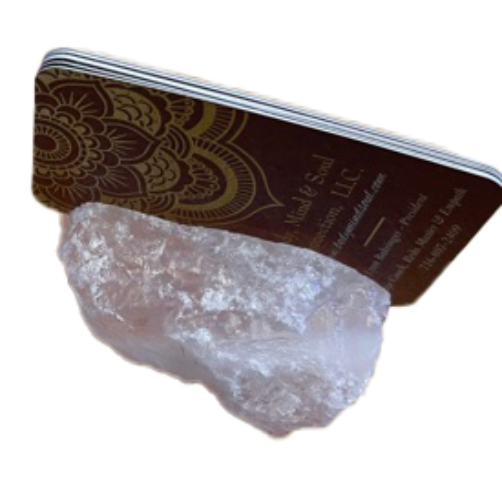 Rose Quartz Business Card Holder