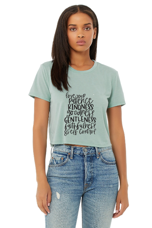 Ladies' Flowy Cropped Tee Shirt