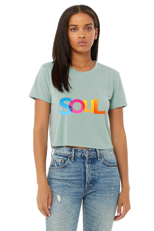Ladies' Flowy Cropped Tee Shirt